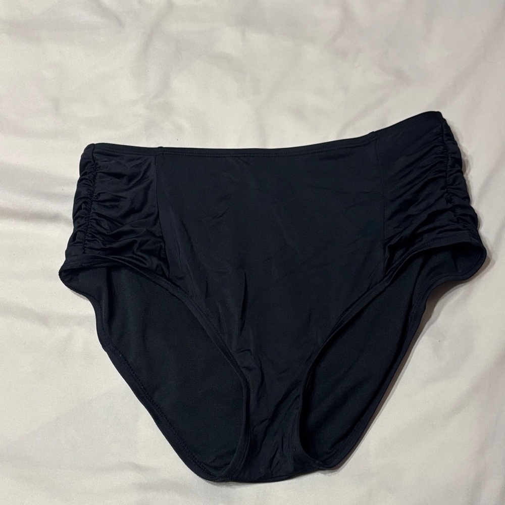 Kona Sol Black High-Waist Bikini Bottoms